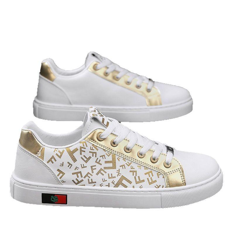 Fashion letter print men's shoes board shoes white shoes trend casual shoes men's summer versatile sports shoes
