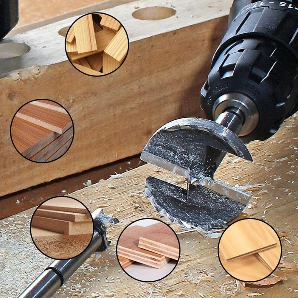 1Pcs 1/4" 6.35mm Hex Shank Flat Wing Drill Multi-Tooth Wood Hole Opener  for Wood Drilling