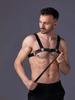 Herren Leder Brustgeschirr mit Kette - Verstellbarer Gothic Punk Style Körpergürtel für Kostüme, Partys und Clubs