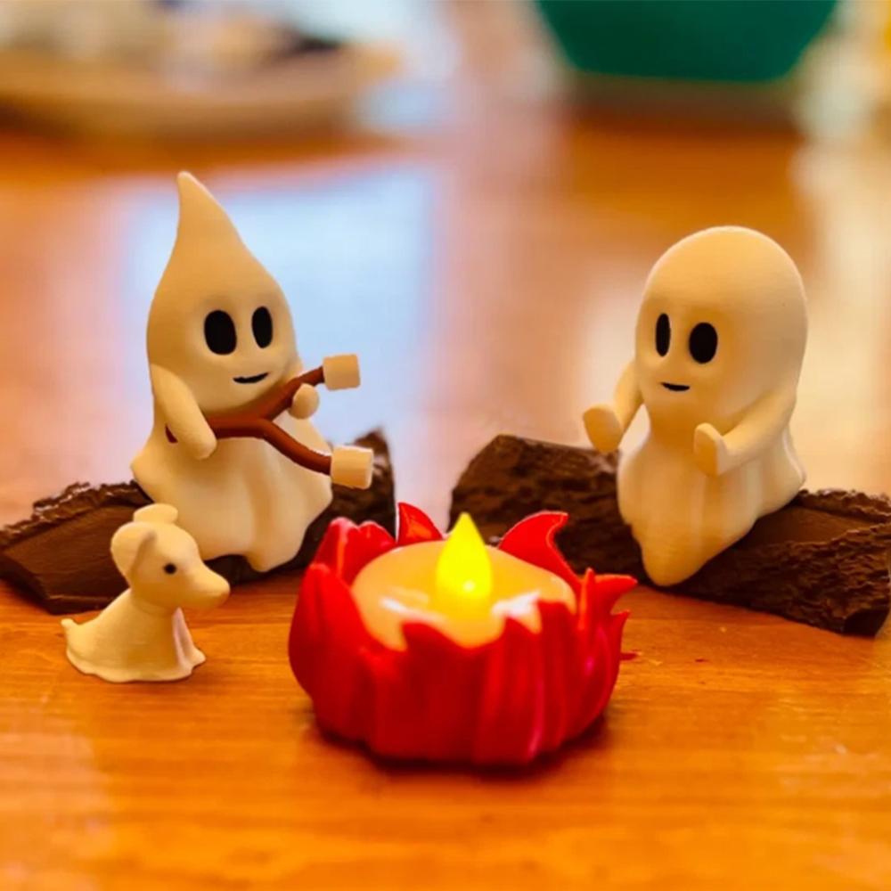 1Set Led Glowing Ghost Campfire Gathering Night Light For Halloween Decorations