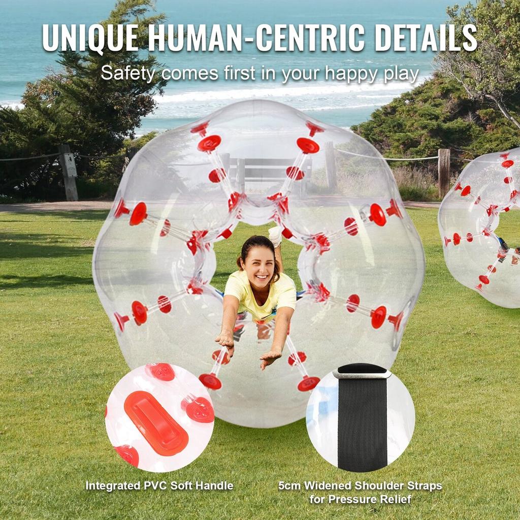 Inflatable Bumper Ball 1-Pack, 4FT/1.2M Body Sumo Zorb Balls for Teen & Adult, 0.8mm Thick PVC Human Hamster Bubble Balls for Outdoor Team Gaming