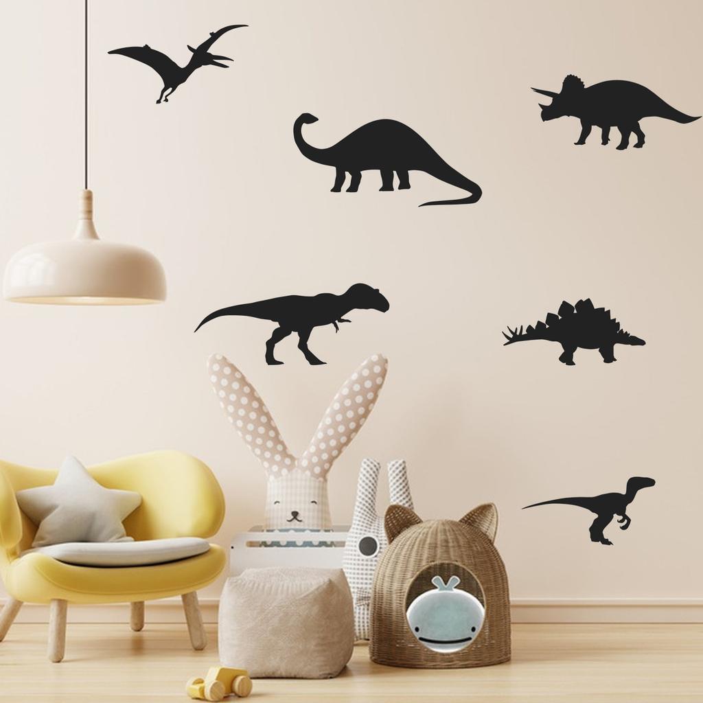 Cartoon Dinosaur Wall Stickers, Kids Room Nursery Decor Animal Wall Art, Removable Self-Adhesive