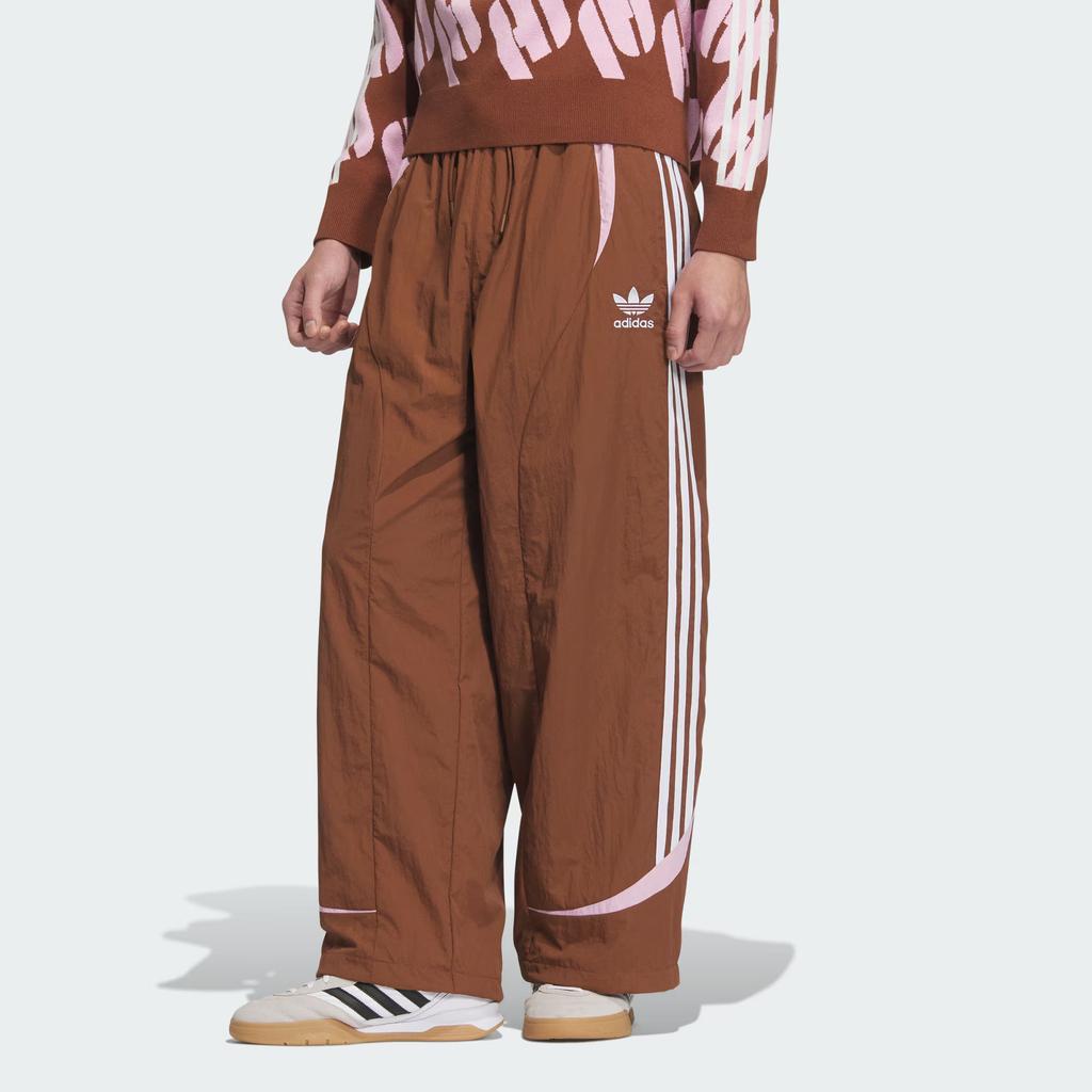 Adidas Originals Adicolor Adc Fw24 Striped Loose Fit Drawstring Sports Pants Men Bottoms Dark-Brown JL8356