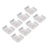 8PCS L Shaped LED Light Strip Connectors 4 Pin 10mm Transparent Gapless Solderless COB LED Adapter