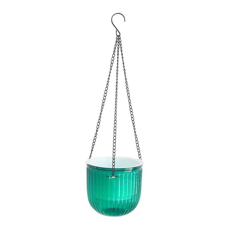 

Transparent Hanging Basket Flower Pot for Lazy PeopleinsWind Self-priming Hydroponic Resin Large Diameter Fall-resistant Sunproo 115mm зелёный