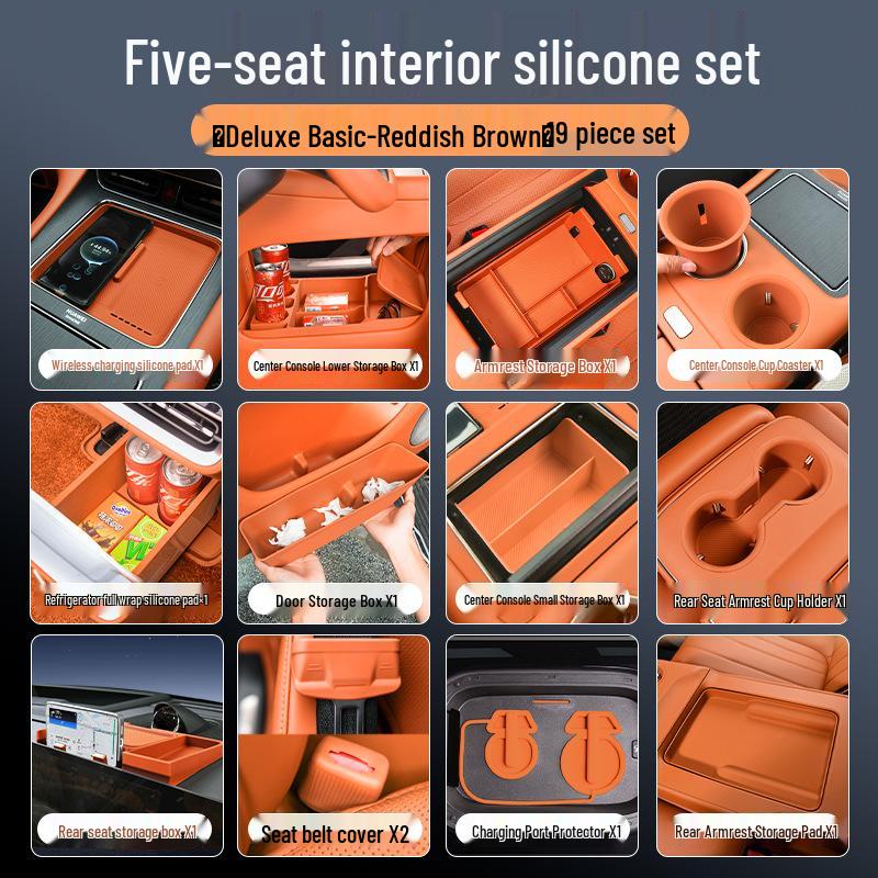 AITO M8 Car Interior Silicone Protector Set - Central Control & Cup Holder Accessories