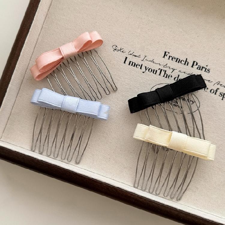 Sweet Bowknot Hair Comb Girl Hair Styling Hair Bows Antislip Women Hair Decors