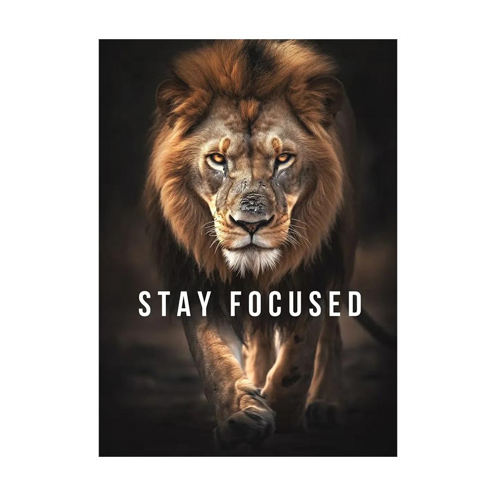 Citazioni Motivazionali Conquista Focus Pittura su Tela Leone Tigre Leopardo Animali Feroci Poster Stampa Muro Soggiorno Decorazioni per la Casa