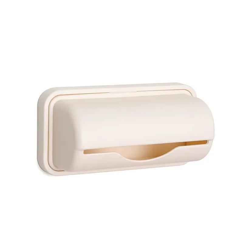 Space Saving Storage Box Wall Mounted Trash Bag Dispenser Kitchen Bathroom Storage Organizer Home Organization Accessory 7