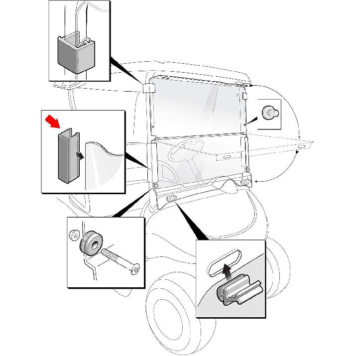 603852 Windshield Sash Retaining Clips for EZGO RXV Gas Electric Cars