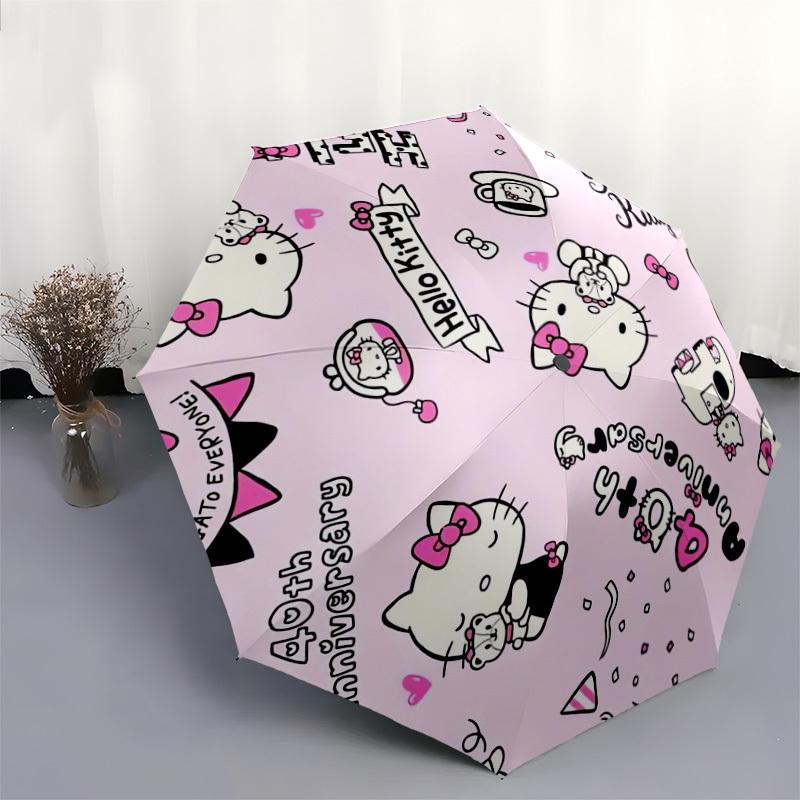 1pc Hello Kitty 40th Anniversary Umbrella with Plastic Handle,Suitable for All Seasons Home Travel Outdoor UmbrellaSanlio519