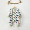 Kids Cotton Warm Sleepsuit With Inner Padding Winter Toddler Girls Boys 1-3 Years Anti-Kick Belly Protection