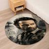 Daryl and Rick Printed Round Rug Carpet Chair Rug Area Rug Entryway Doormats,for Office Chair Living Room Bedroom Kitchen Room.
