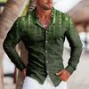 Moda Uomo Vintage Tribale Sportivo Festa Uomo Camicia Grafica Trasparente Collo a Revers Camicia Bottoni Casual Viola Blu Top