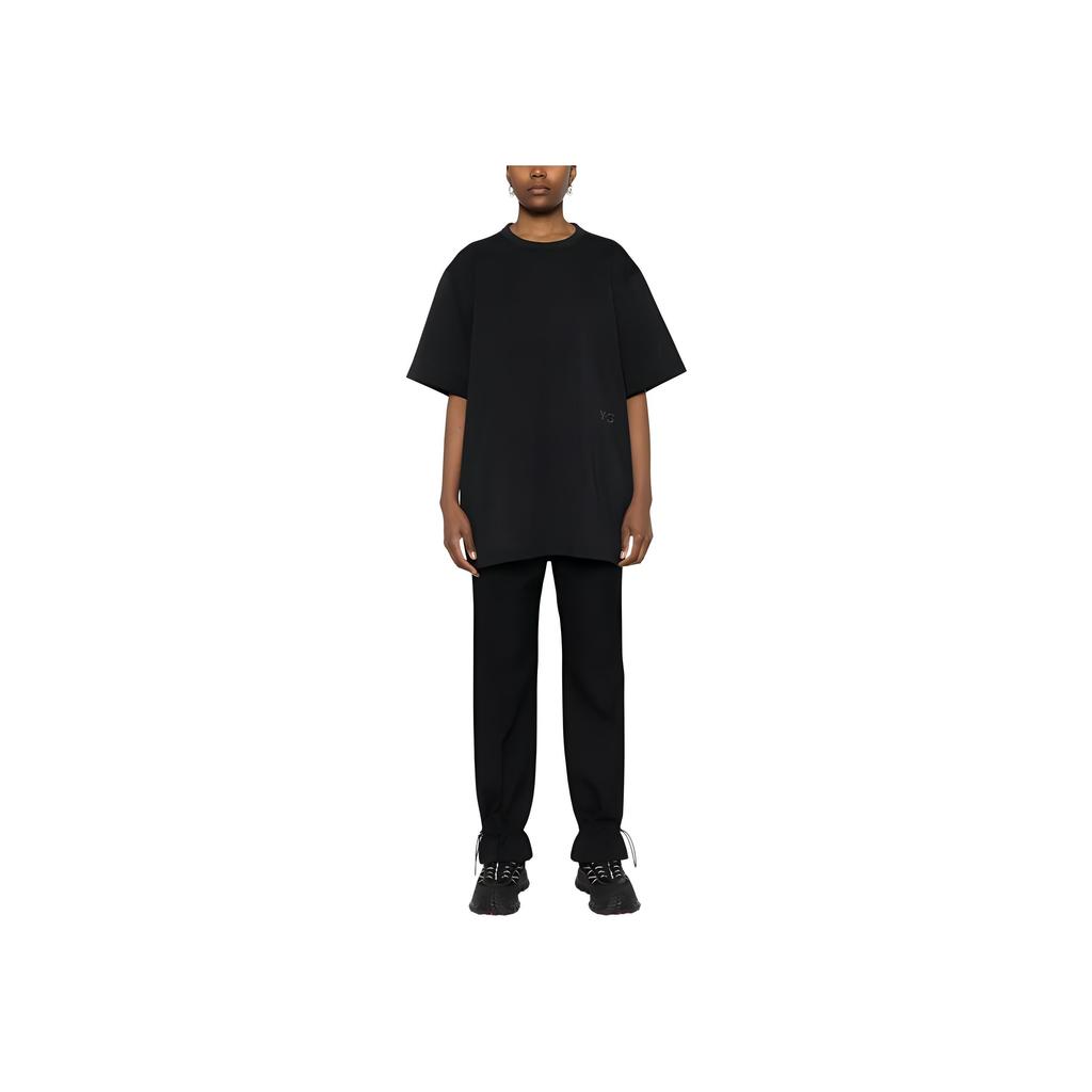 Y-3 Solid Color Crew Neck Fitted Short Sleeve T-Shirt Unisex Tops Black IR7108