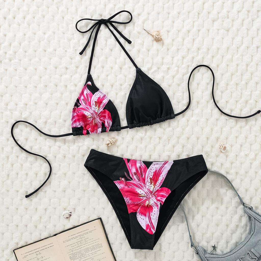 2025 Leopard Print Lace-Up Sexy Bikini Split Swimsuit for Women