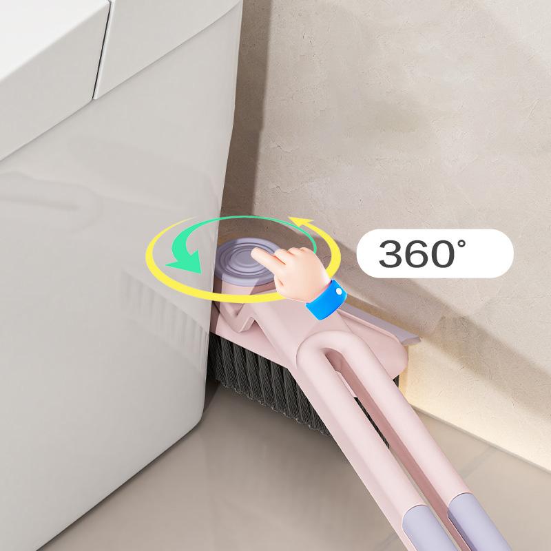 3 In 1 Rotating Crevice Brush Kitchen Toilet Stove Sink Scrubbing Cleaning Tool Hard-Bristled Brush for Stiff Angled Bristles