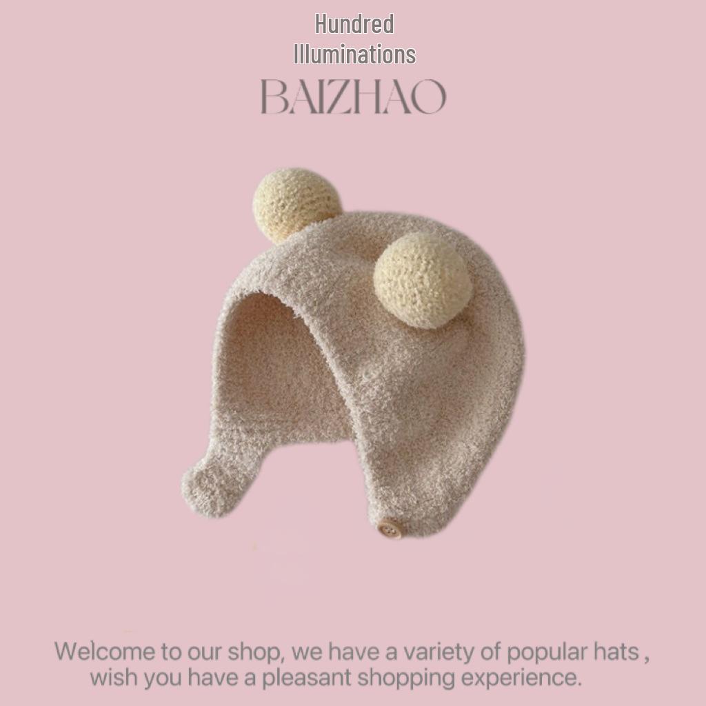 

Ветрозащитная корейская вязаная шапка для малышей - Универсальная теплая защита ушей для мальчиков и девочек