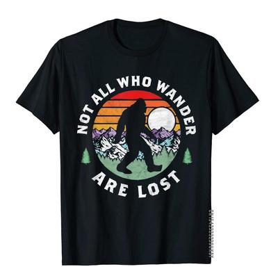 Not All Who Wander Are Lost Bigfoot Nature Outdoor T-Shirt Cotton Party T Shirt Coupons Boy T Shirts Normal - Men's Summer Co...