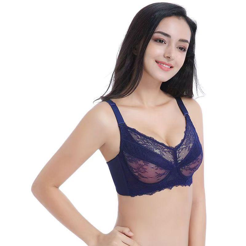 Full Size Thin Underwire Bra for Large Breasts No Cotton Thin Lace Underwear