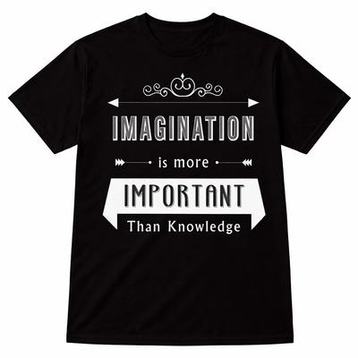 Inspirational Graphic T-Shirt Imagination Is More Important Than Knowledge Tee