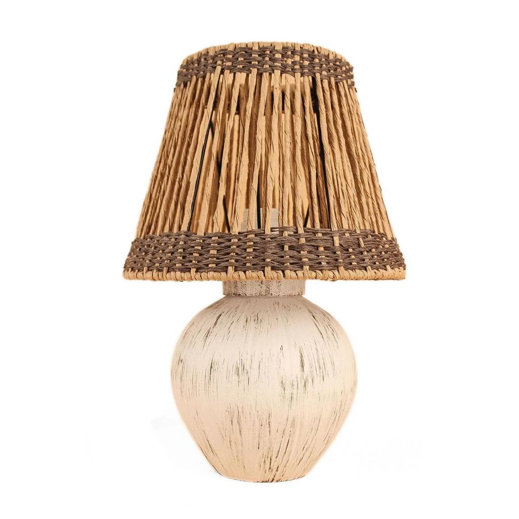 Pauvre Seramik Abajur Krem Eskitme