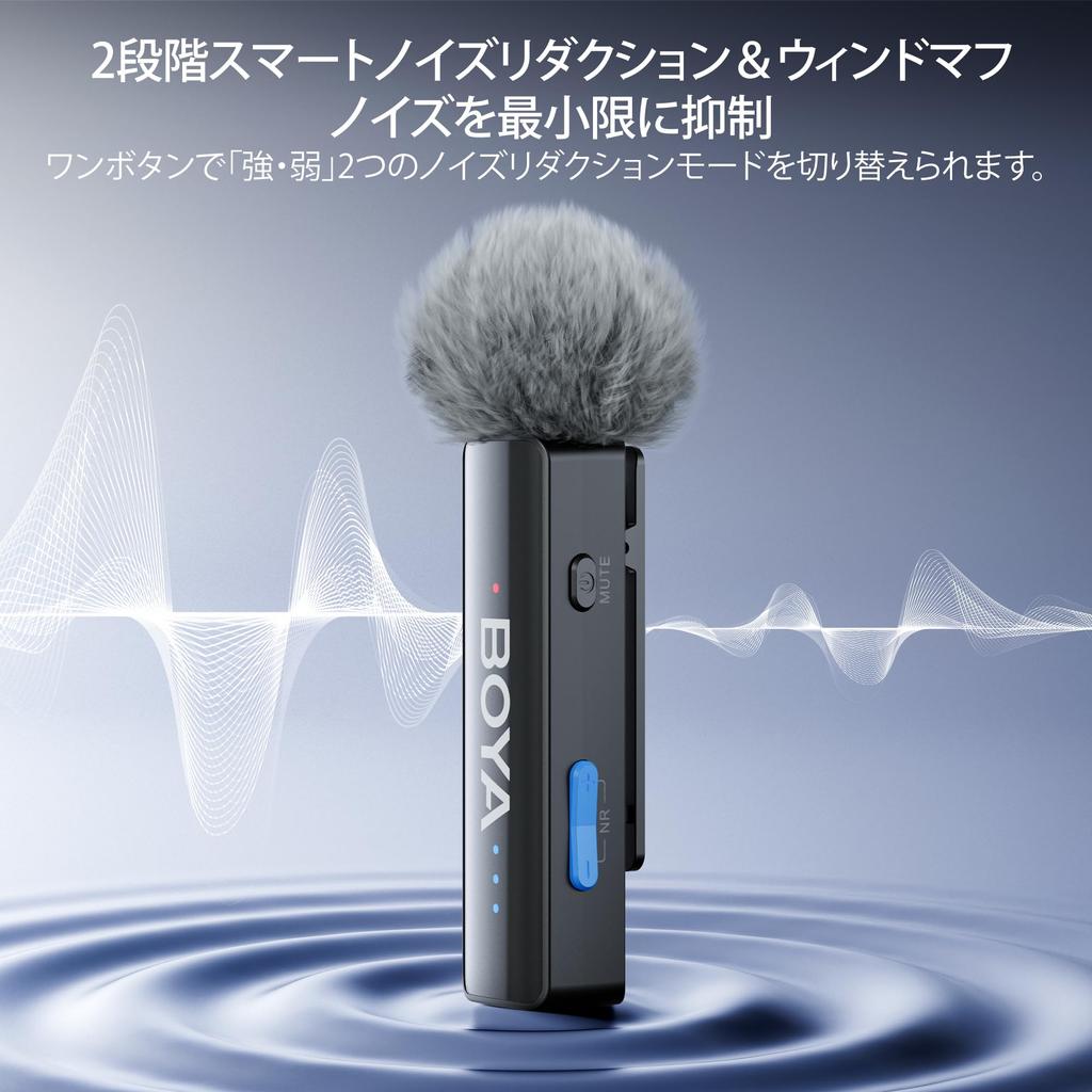 Boya 2 A1 Wireless Microphone Pin Microphone for Android iPhone Camera PC 2-Stage Noise Cancellation 300m Range 48kHz 24bit High-Sensitivity Clip-On
