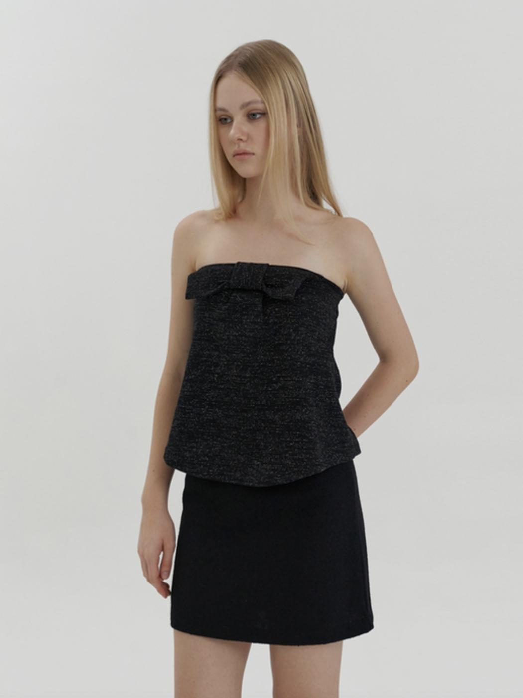 Kinder Baby Sweety Ribbon Tube Top - Black Black/Free