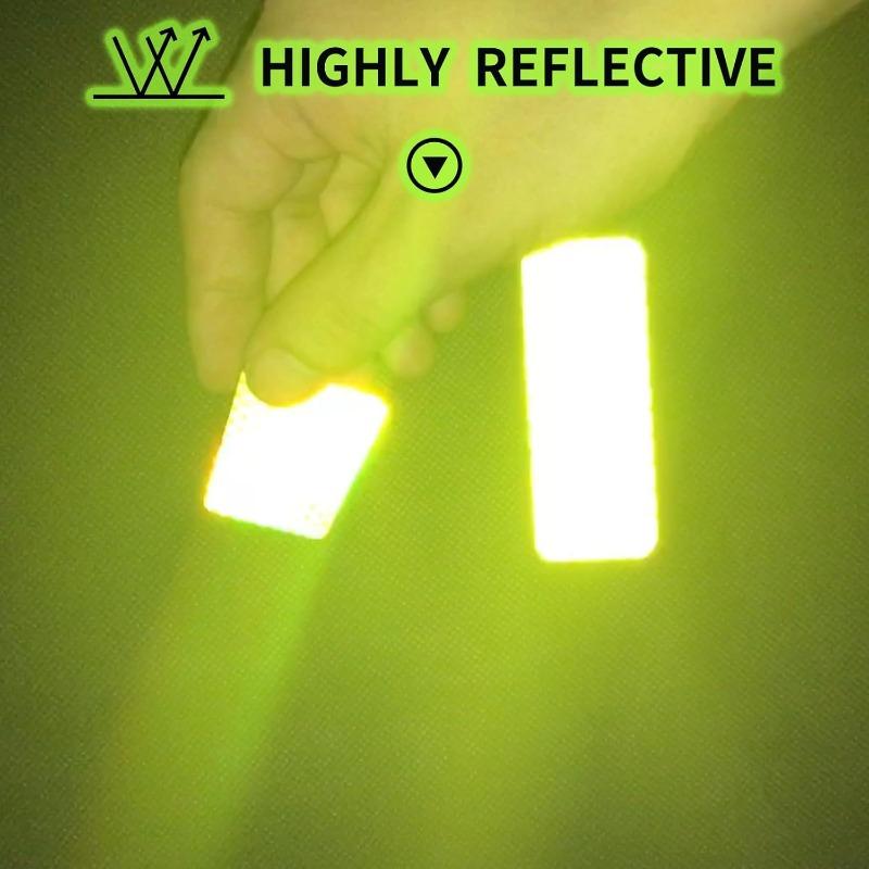 20PCS Ultra Bright Reflective Safety Sticker - Waterproof, Fluorescent Yellow-Green for Cars, Trucks, Bicycles and Motorcycles