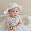 Baby Girls Sun Hat Summer Panama Breathable Hollow Bucket Hat Cute Floral Baby Infant Fisherman Cap