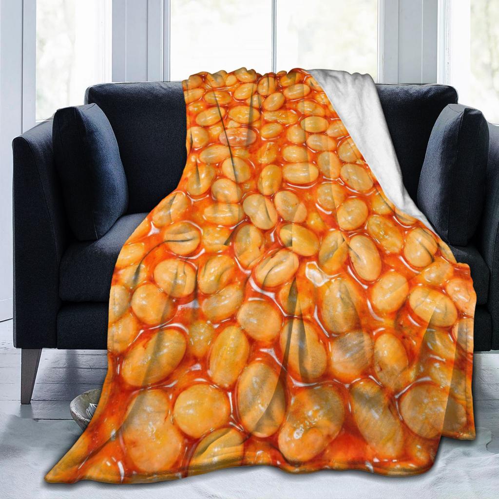 Leckeres Lebensmittelmuster Sojapaste Flanelldecke 3D Mode Überwurfdecken für Bettüberwürfe 200x150cm Leicht
