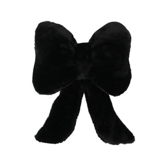 Plush Bow Car Headrest Pillow Lumbar Support Pillow Soft Comfortable Waist Pillow Elastic Bands Car Seat Back Cushion