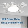 E27 Socket 60W LED Lighting Small Ceiling Fan Household Living Room 4-Motor Fan With Light Ceiling Fan With Light