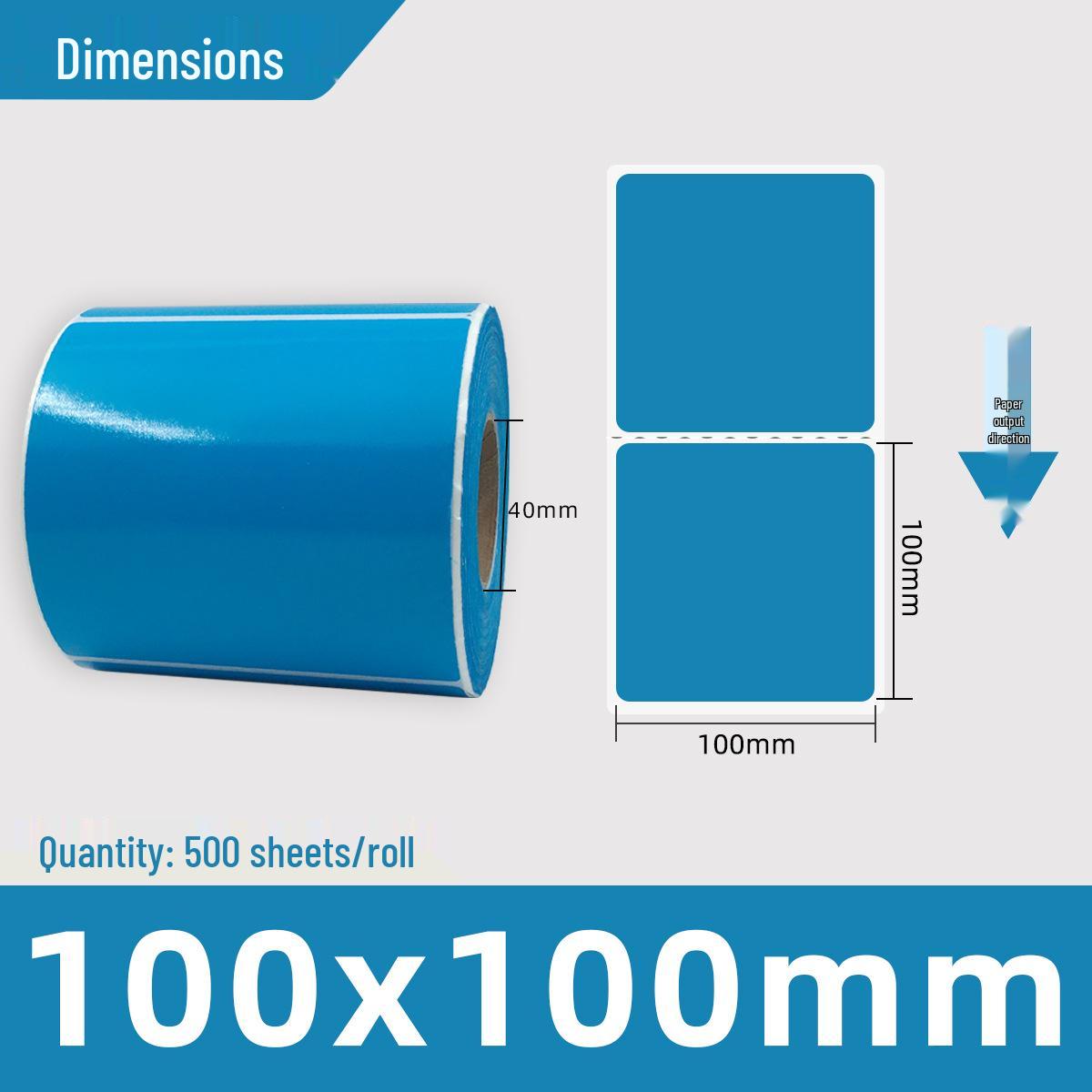 Tri-Color Waterproof Thermal Label Paper 100x100 for Barcode Printers - Yellow, Red, Blue Adhesive Stickers