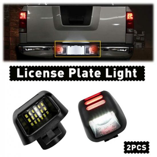 2PCS Red White LED Plate License Light Fit Kit Nissan Suzuki Xterra Equator Red&White Lamp