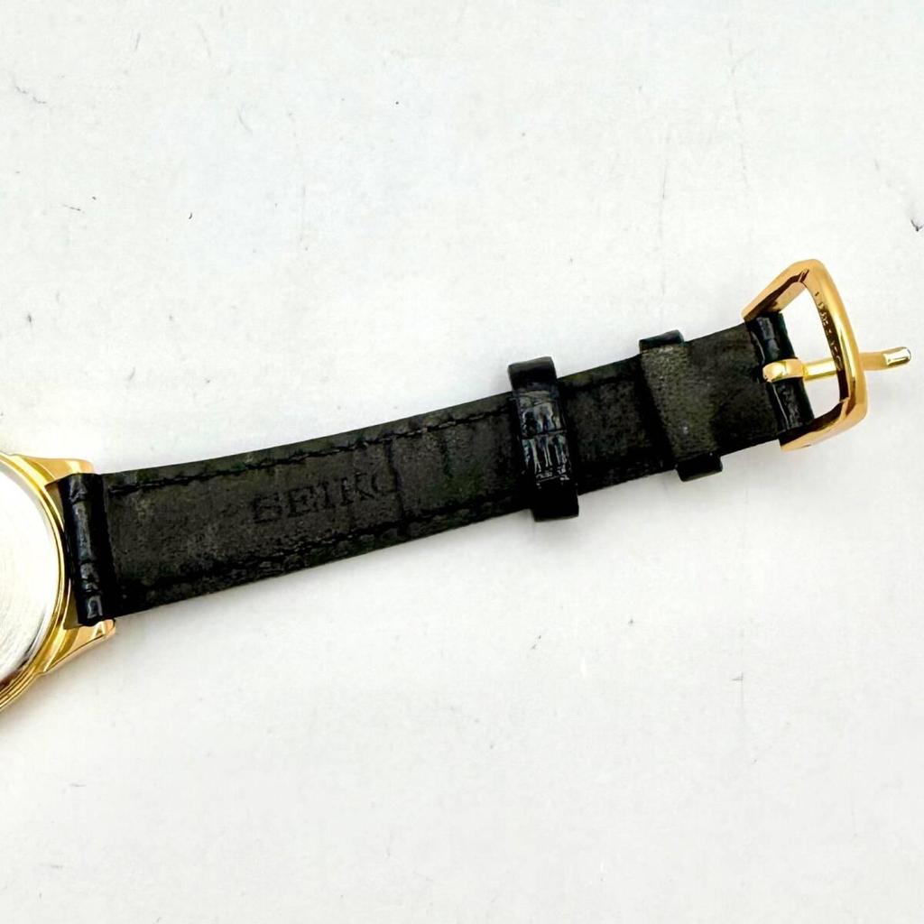 Used [Excellent Condition/New Battery] SEIKO Ladies Watch Gold 7N01-6880 710974 Genuine Belt
