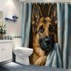 Deutscher Schäferhund Duschvorhang Wasserdicht Leicht zu Reinigen Sichtschutz Druck Haustier Kunst Design Modern Langlebige Materialien