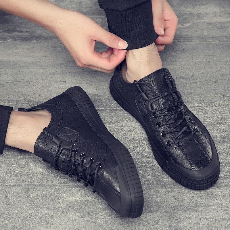 Beliebte Herrenschuhe 2025 neue koreanische Version Trend Leder Freizeitschuhe Herren Weichleder Weichsohle Mode Board Schuhe Herren