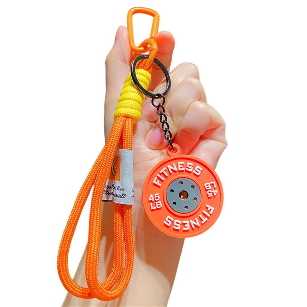 Fun Cartoon Barbell Keychain Fitness Gift Enhances Workout Motivation Portable Bag Pendant Keyring for Daily Carry