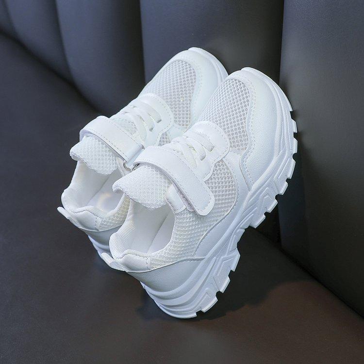 White Sneakers Girls Single Mesh Comfortable Breathable Shoes Boys Running Shoes Girls White Shoes Children Single Mesh Shoes