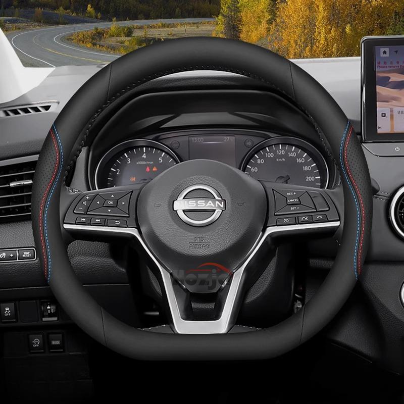 Leather Car Steering Wheel Cover for Nissan Patrol Y63 Xtrail Kicks Qashqai Versa Sentra Altima Armada 2011 - 2025 Accessories