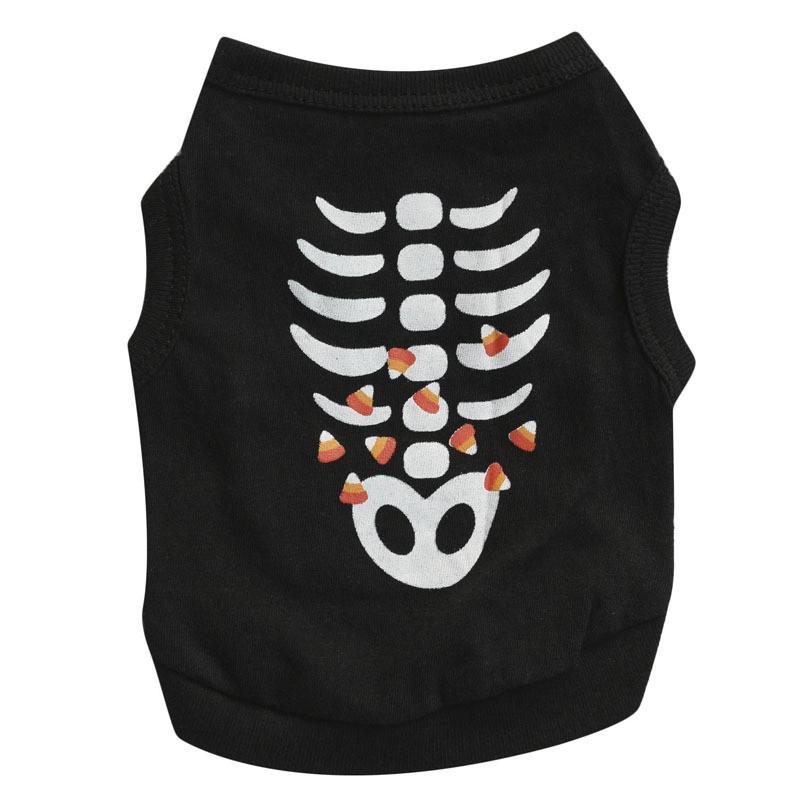 Black Fishbone Dog Vest - Halloween & Spring/Summer Style