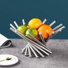 Yousheng Fruit Basket for Kitchen Counter Stainless Steel Fruit Bowl Folded Rotation Fruit Stand Holder Decorative Bread Vegetables Snacks Storage