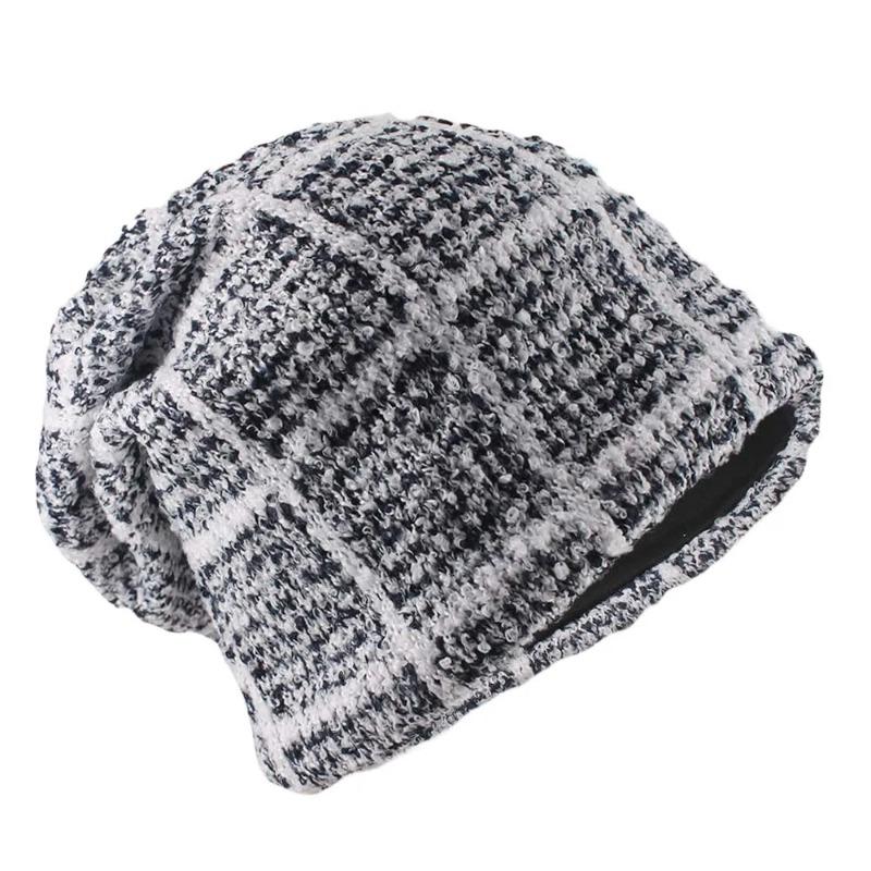 Unisex Beanies New Fashion Spring Autumn Knitted Skullies Casual Outdoor Sport Adult Men Women Hat Plaid Soft Bonnet