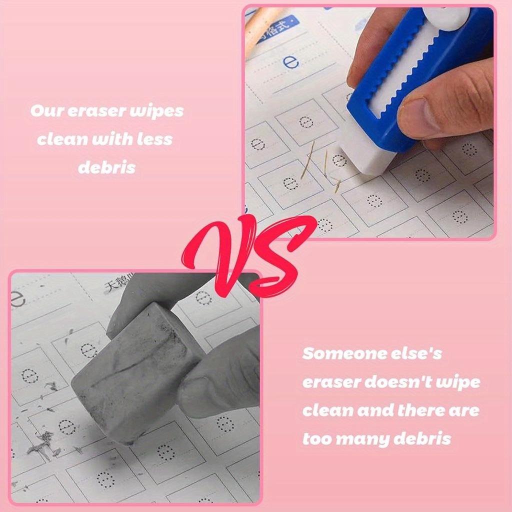 4-piece retractable pencil eraser set, rectangular shape, adjustable length, perfect choice for writing and drawing