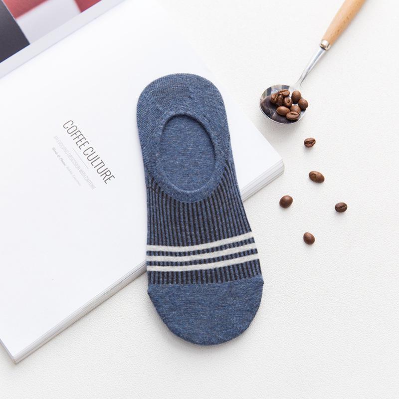 Men's Low-Cut Invisible Socks - Breathable, Non-Slip Cotton for Spring & Summer