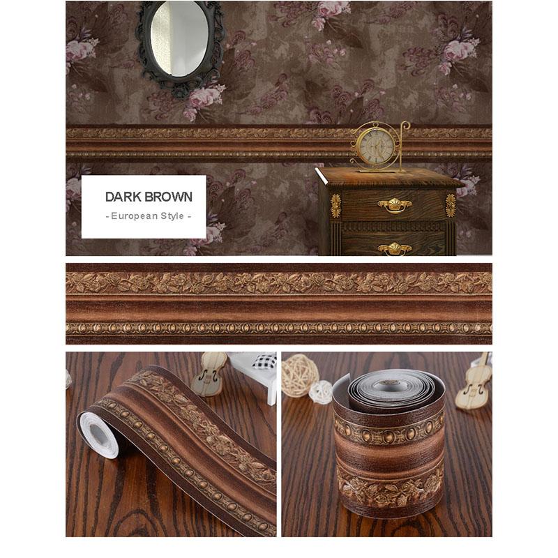 5M Waterproof Waistline Wallpaper Toilet Bathroom Self Adhesive Skirting Lines Decor Baseboard Corridor Floor Border 3D Stickers