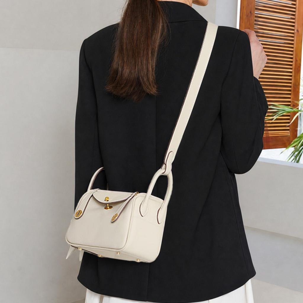 Women Lindy Style Handbag, Retro Rotating Lock Crossbody Shoulder Bag, Multi Pocket Portable Top Handle Purse, Casual Daily Work Travel Leather Bag