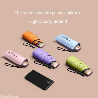 1Pc 55% Off Mini Folding Sun Umbrella Pocket Rain Umbrella Vinyl UV Ultraviolet Protection Sun Shade Pocket Parasol Capsule