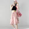 2024 New Cargo Women's Summer Shorts Casual Solid Color Girls Bermuda Shorts Knee Length Pants With Pockets